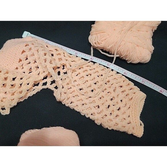 Vintage Doll or Baby Booties & Sweater 1950s Pink White Blue UnFinished Handmade - Picture 6 of 15